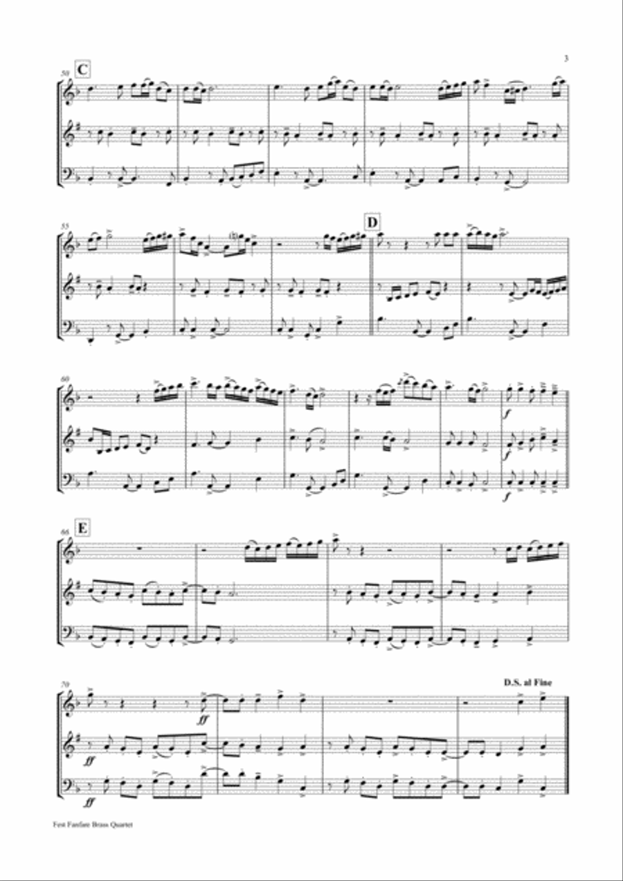 Fest Fanfare - Classical Festive Fanfare - Opener - Wind Trio Woodwind Trio scores gallery preview page 3