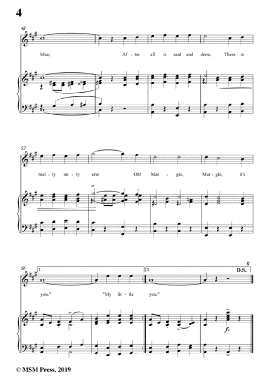 Con Conrad;J. Russel Robinson-Margie,in A Major,for Voice&Piano Voice scores gallery preview page 6