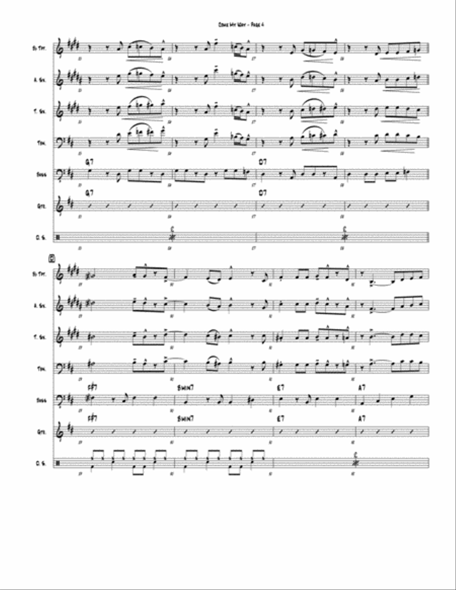 Come My Way (septet version / Blowholes) Jazz Ensemble scores gallery preview page 4