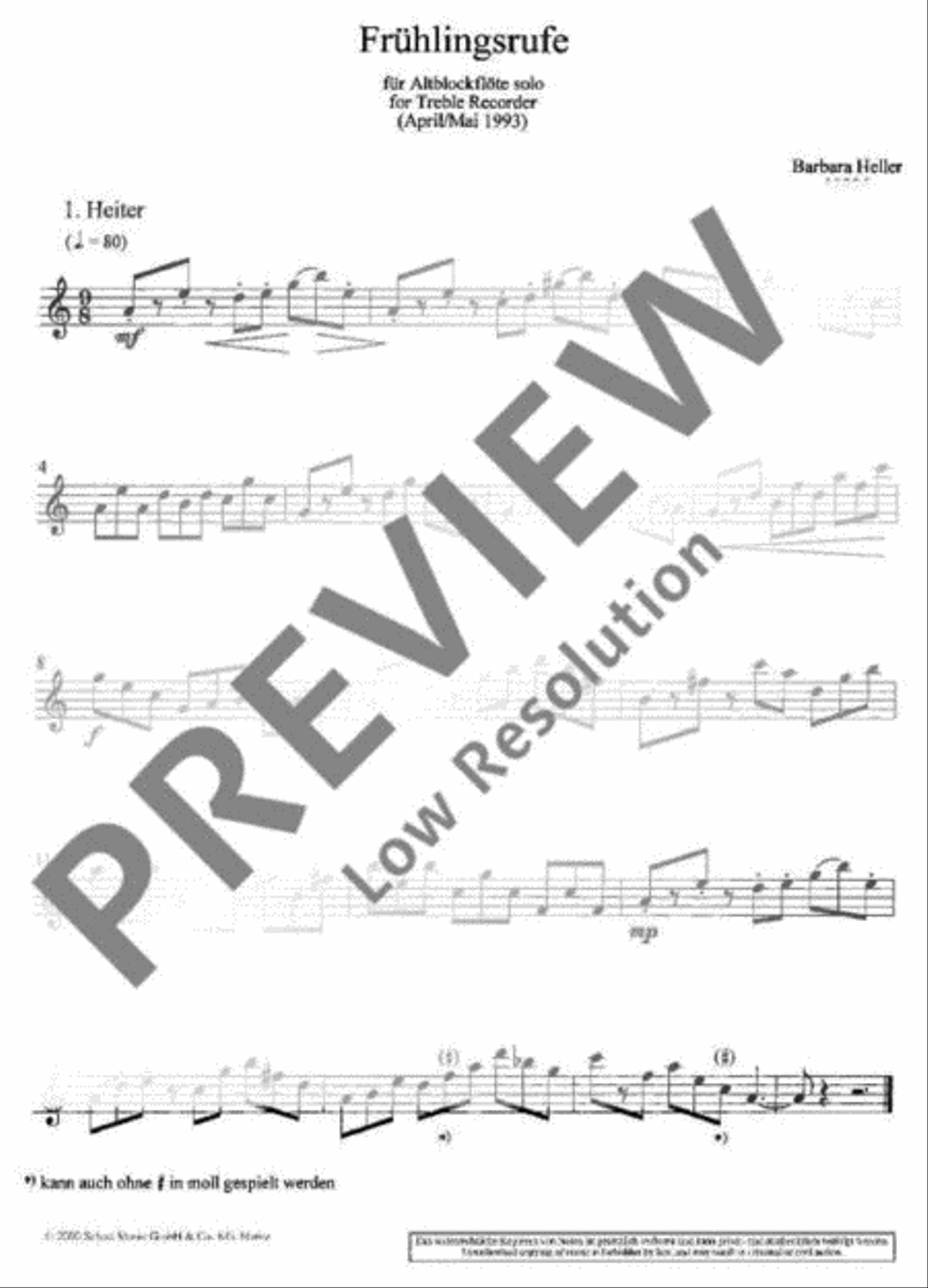 Frühlingsrufe Alto Recorder scores gallery preview page 5