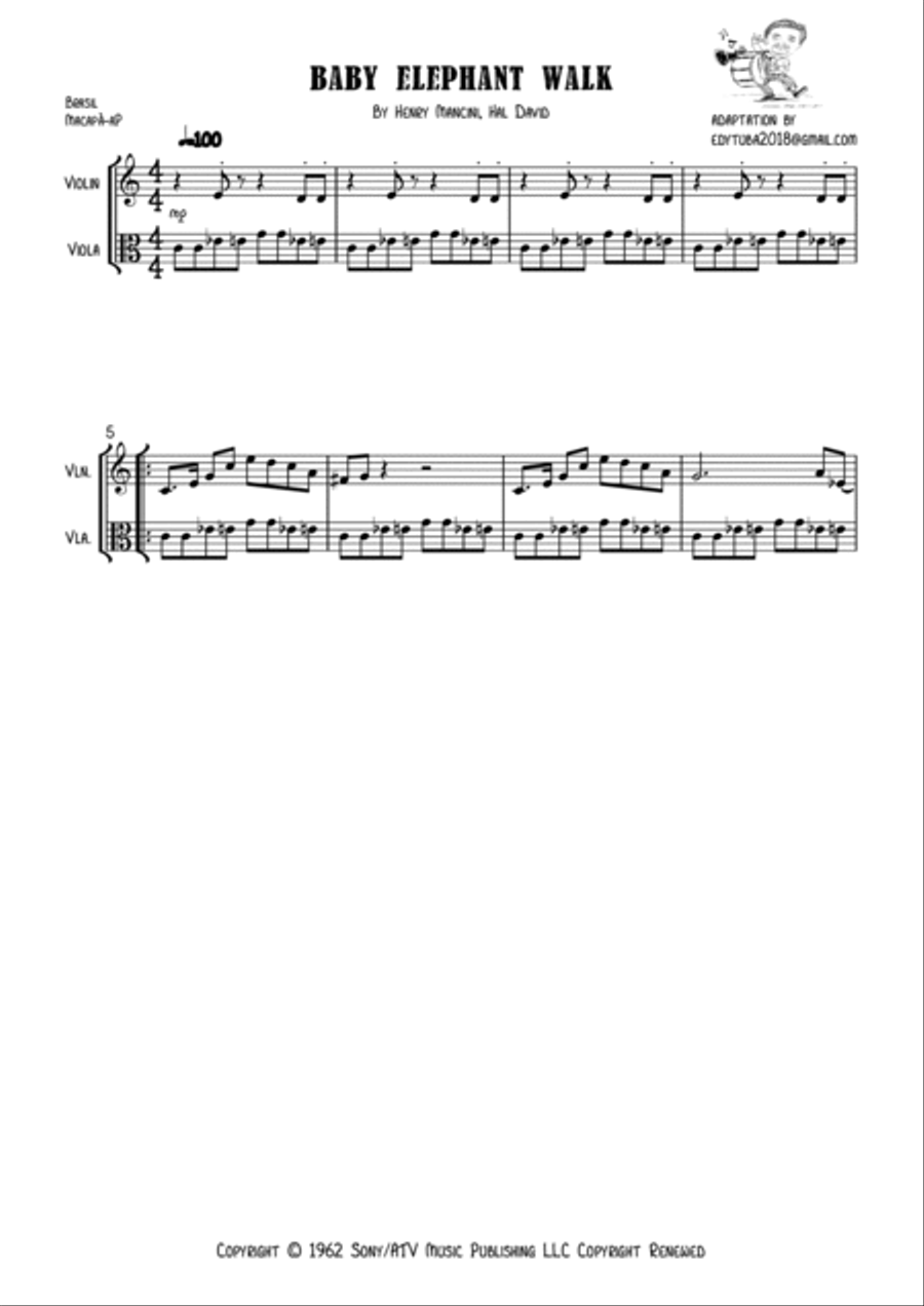 Baby Elephant Walk String Duet scores gallery preview page 4