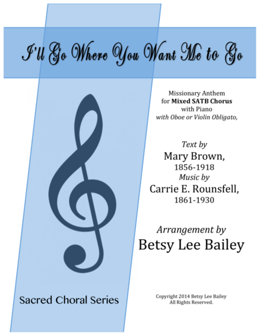 I'll Go Where You Want Me to Go 4-Part scores gallery preview page 1