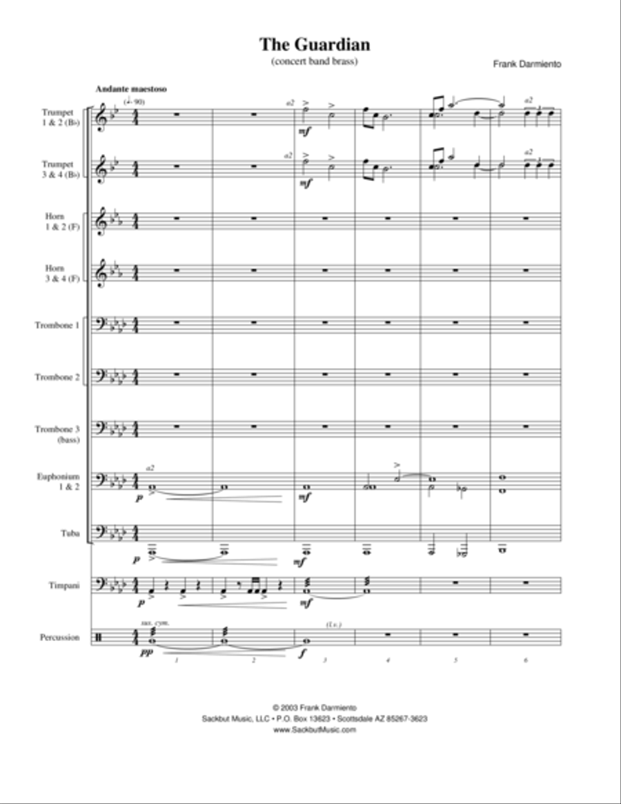 The Guardian (concert band brass version) Concert Band scores gallery preview page 1