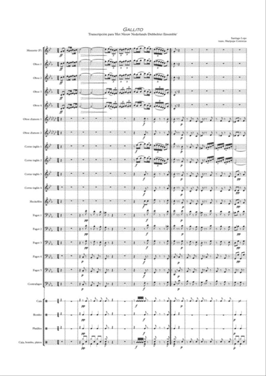 Gallito (pasodoble) for double reed band Woodwind Ensemble scores gallery preview page 1
