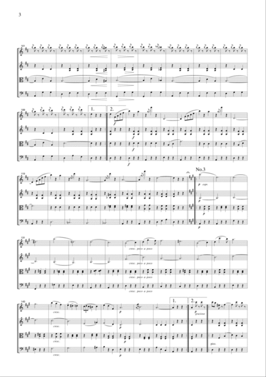 Waldteufel The Skaters Waltzes, for string quartet, CW201 String Quartet scores gallery preview page 3
