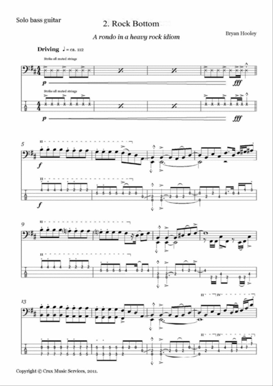 Six Modern Electric Bass Studies Bass Guitar scores gallery preview page 2