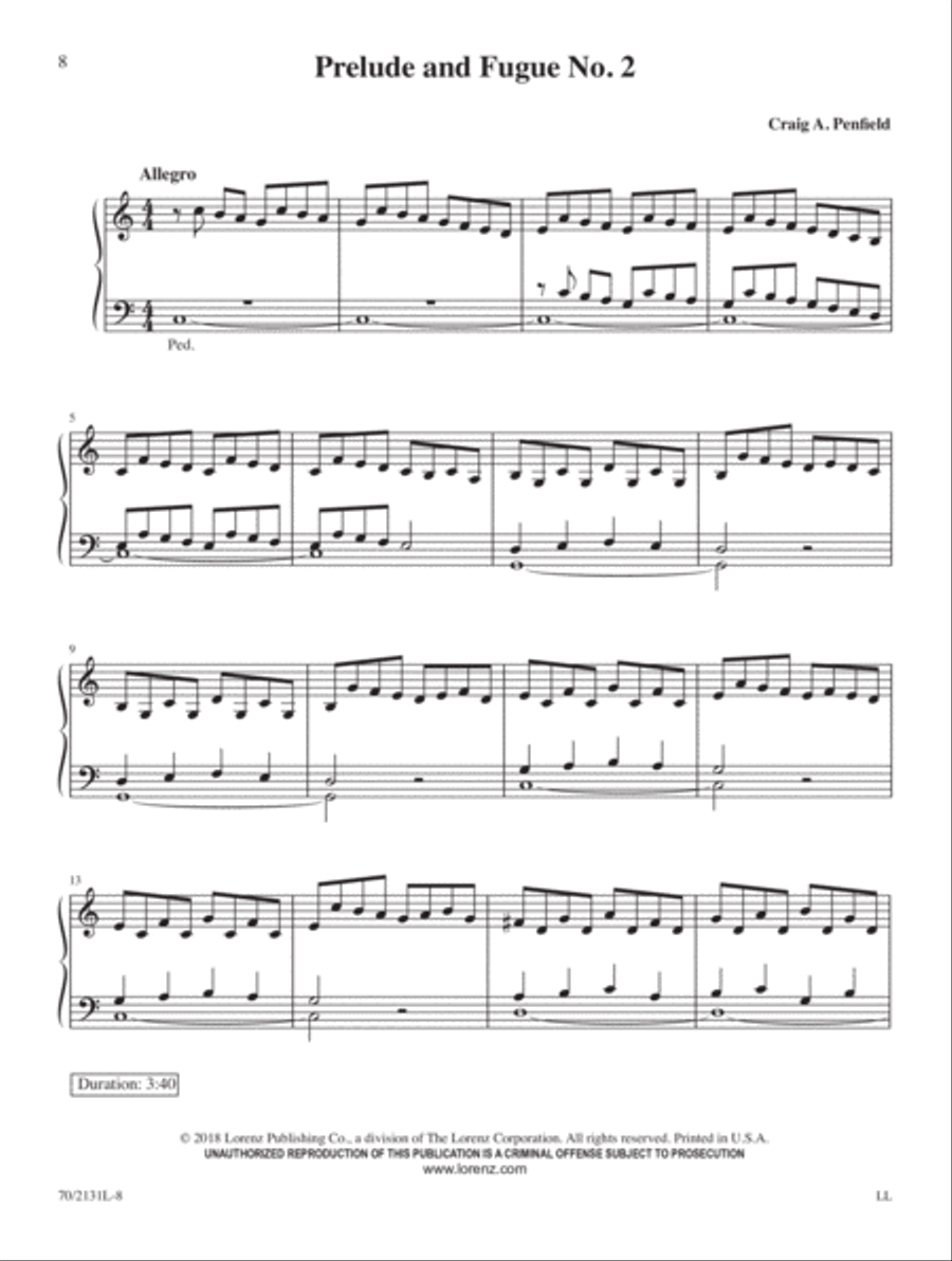 Eight New Little Preludes & Fugues Organ Solo scores gallery preview page 4