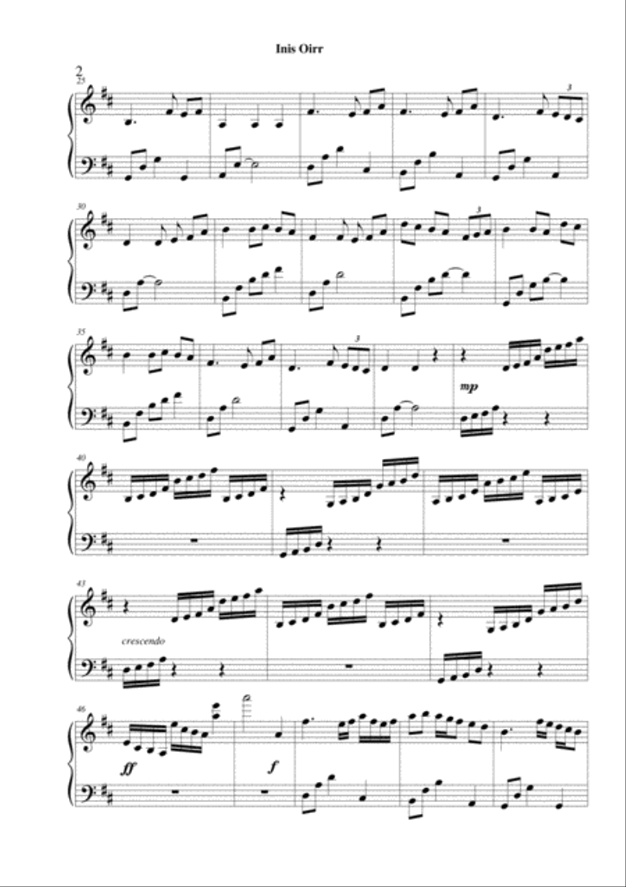 Inis Oirr - lever harp solo Celtic Harp scores gallery preview page 2
