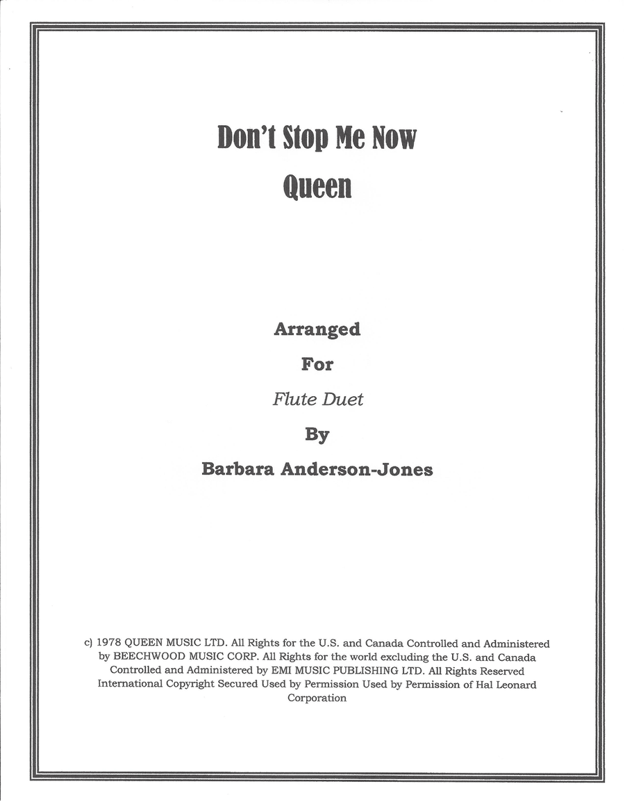 Don't Stop Me Now Flute Duet scores gallery preview page 1