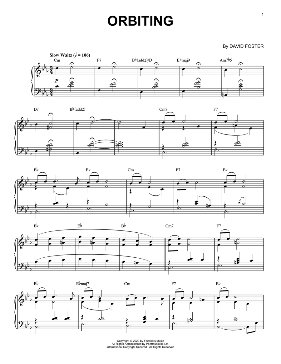 Orbiting Orbiting Piano Solo scores gallery preview page 1