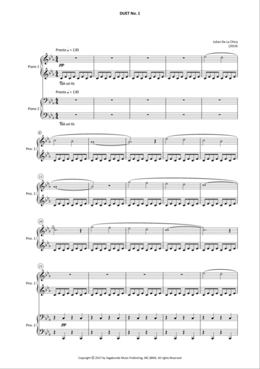 De La Chica: Duet No. 1 De La Chica: Duet No. 1 1 Piano, 4-Hands scores gallery preview page 4
