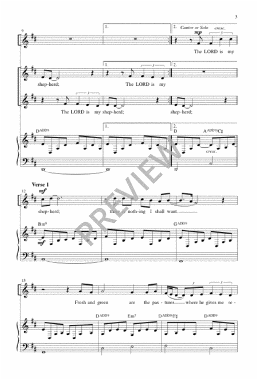 The Lord Is My Shepherd 2-Part scores gallery preview page 3