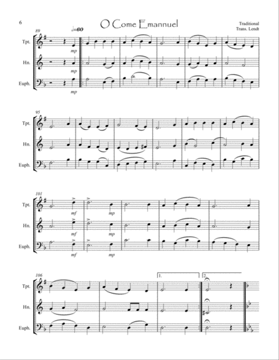 Christmas Music for Brass Trio Brass Trio scores gallery preview page 6