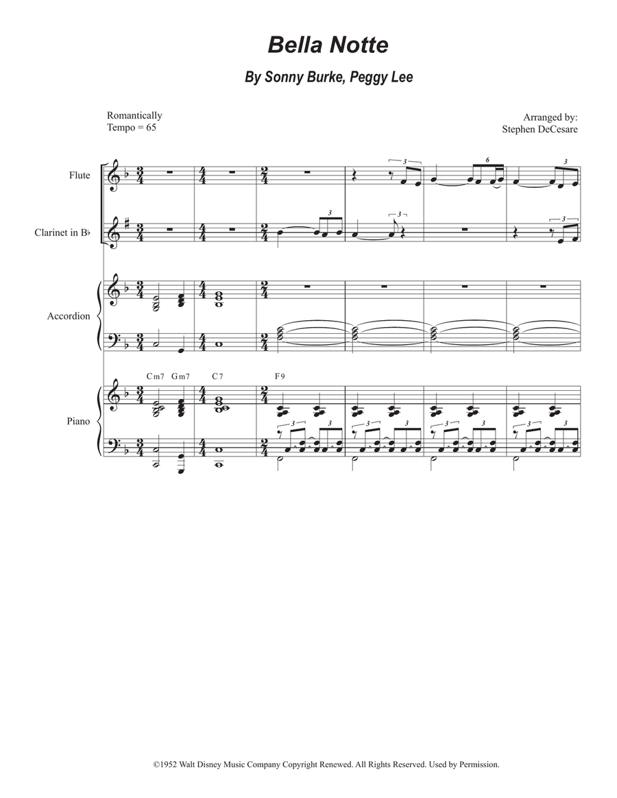 Bella Notte Woodwind Duet scores gallery preview page 1