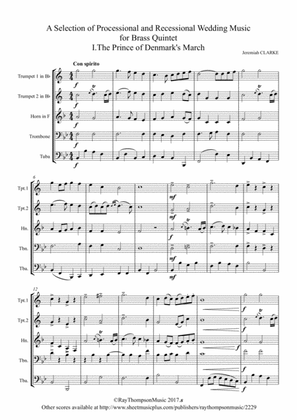 A Selection of Processional and Recessional Wedding Music for Brass Quintet - brass quintet