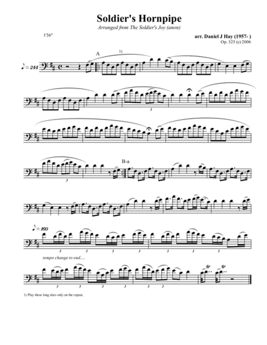 Soldier's Hornpipe (Opus 325) (Bass Solo) image number null