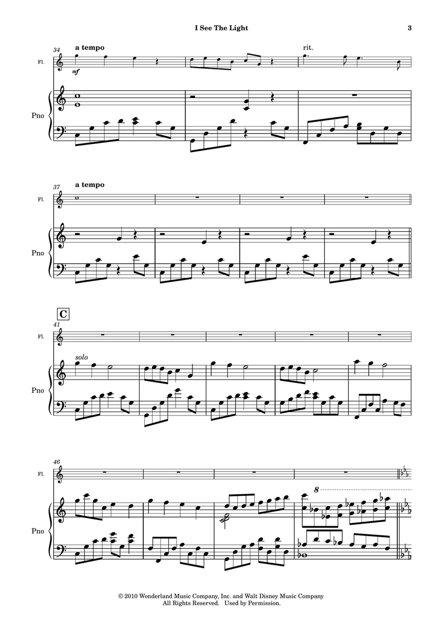 I See The Light Flute Solo scores gallery preview page 4