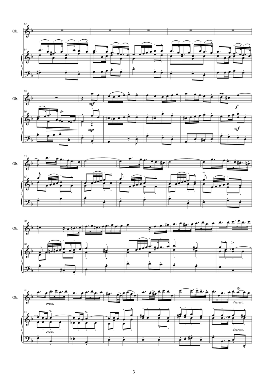 Albinoni - Oboe Concerto No.2 in D minor Op.9 for Oboe or Flute and Piano Flute scores gallery preview page 3