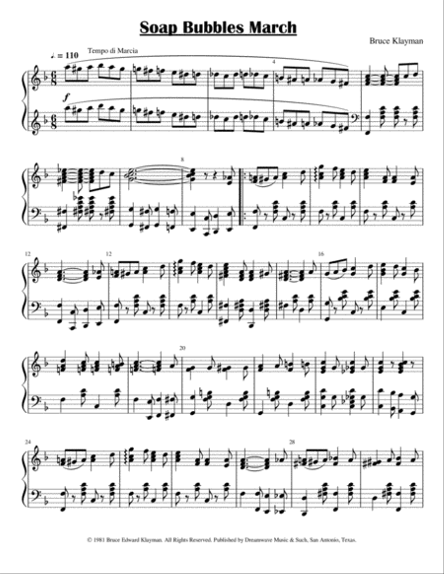 Soap Bubbles March Small Ensemble scores gallery preview page 1