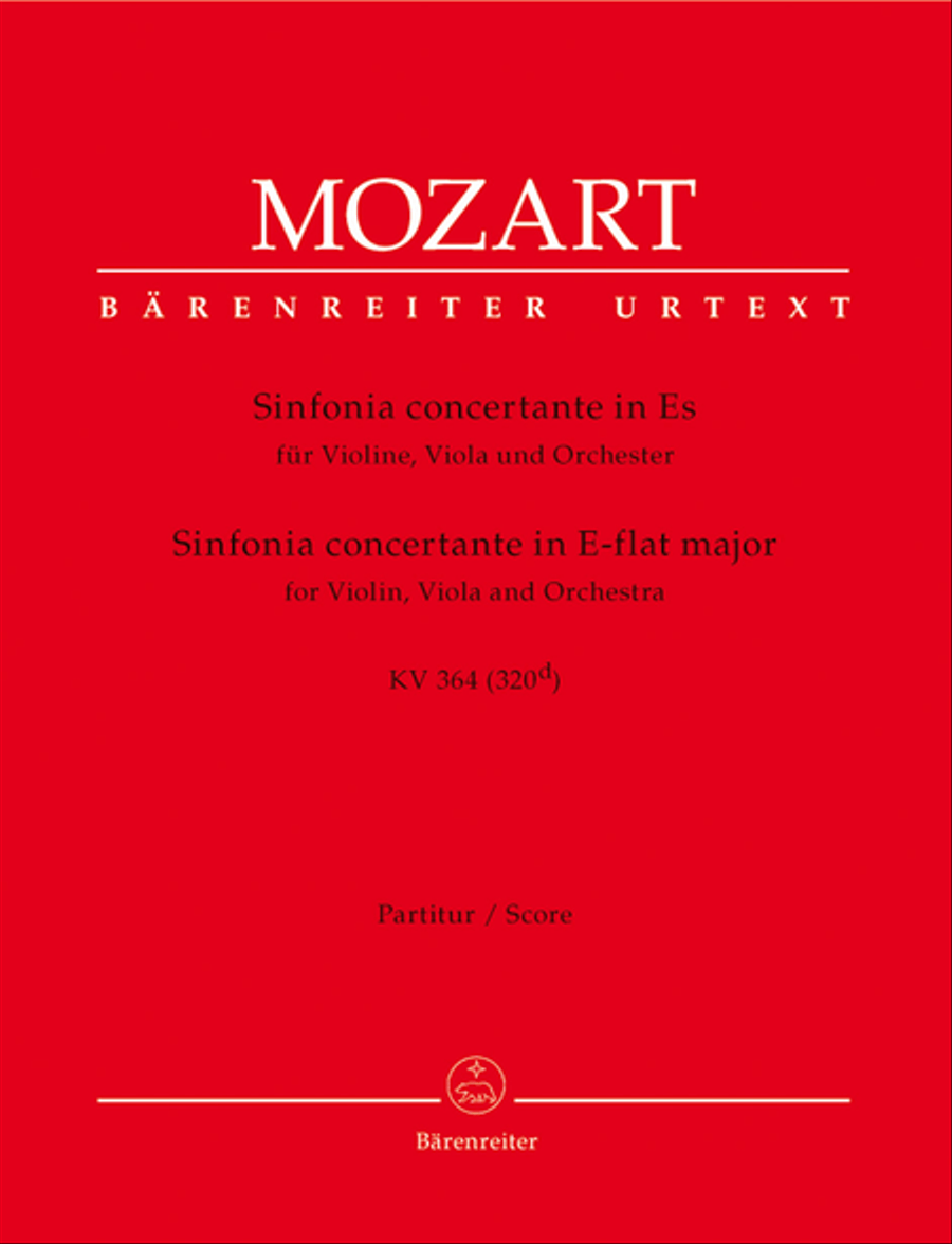 Sinfonia concertante for Violin, Viola and Orchestra E flat major, KV 364 (320d) Orchestra scores gallery preview page 1