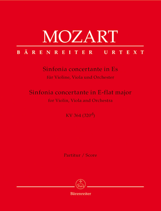 Book cover for Sinfonia concertante for Violin, Viola and Orchestra E flat major, KV 364 (320d)