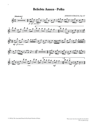 Beliebte Annen - Polka (score & part) from Graded Music for Tuned Percussion, Book I