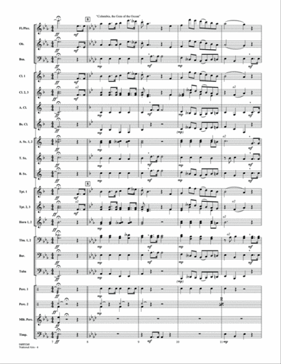 National Airs (from Early America) - Conductor Score (Full Score) Concert Band scores gallery preview page 4