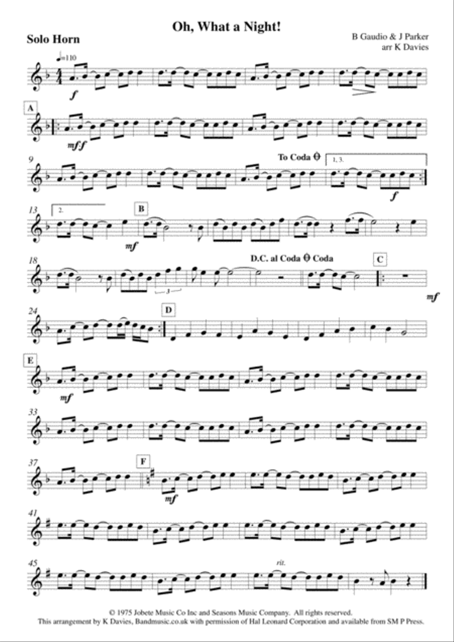 December 1963 (oh, What A Night) Small Ensemble scores gallery preview page 6