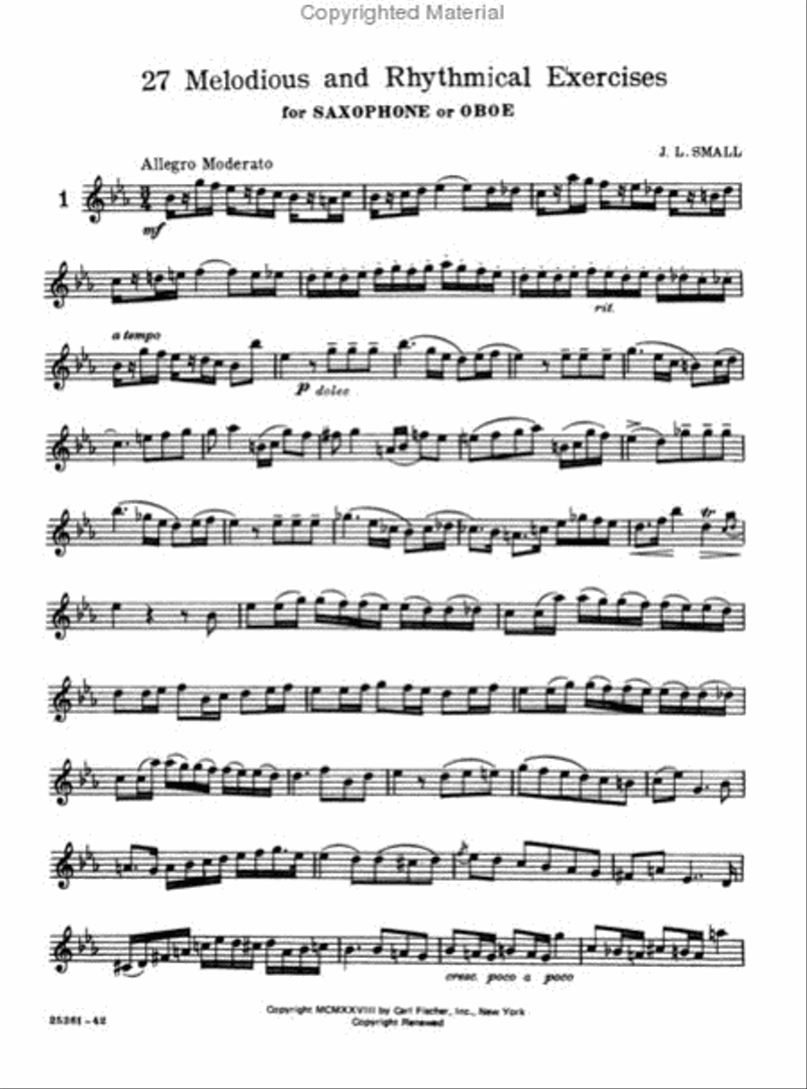 Twenty Seven Melodious and Rhythmical Exercises Oboe scores gallery preview page 2