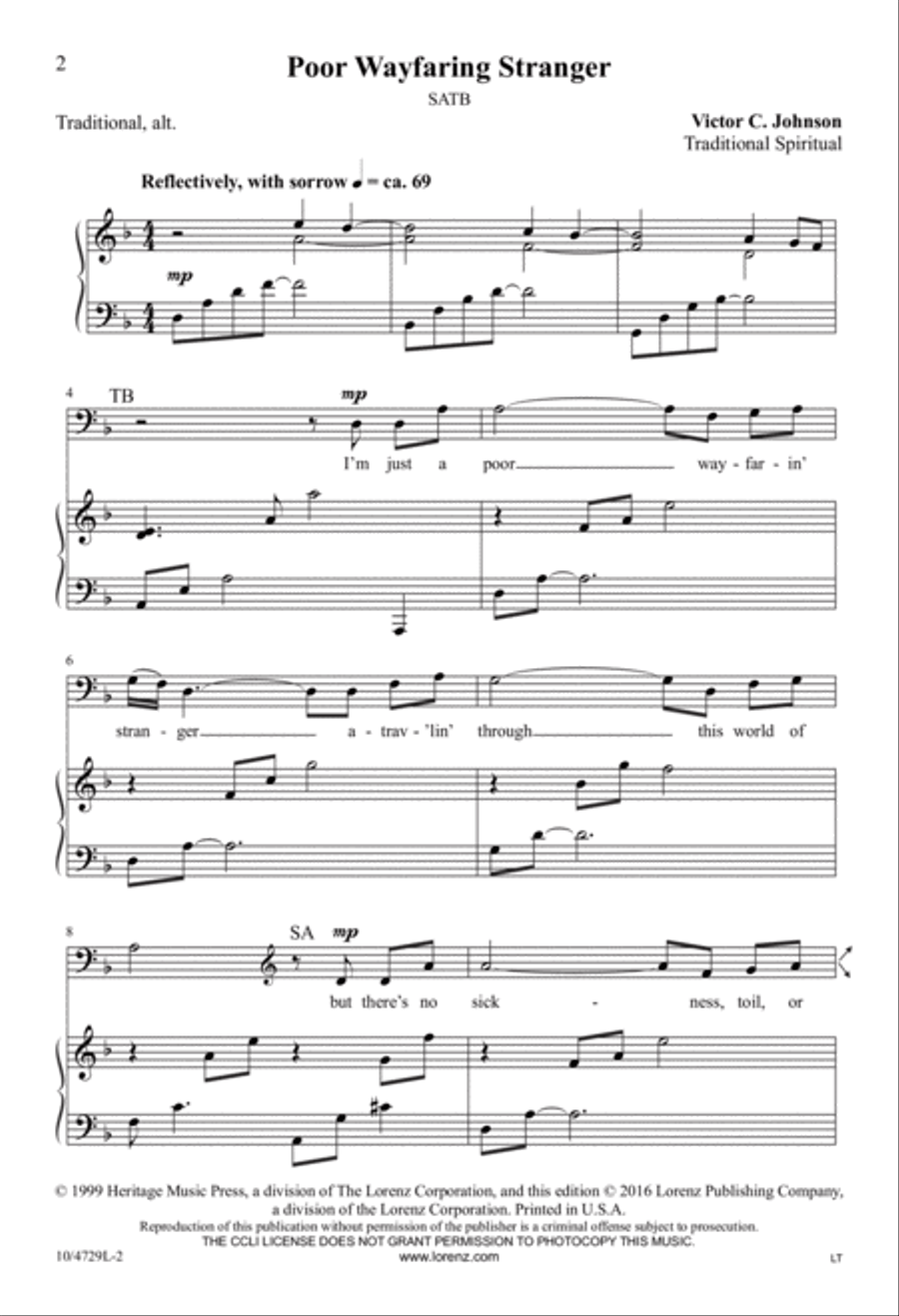 Poor Wayfaring Stranger 4-Part scores gallery preview page 2