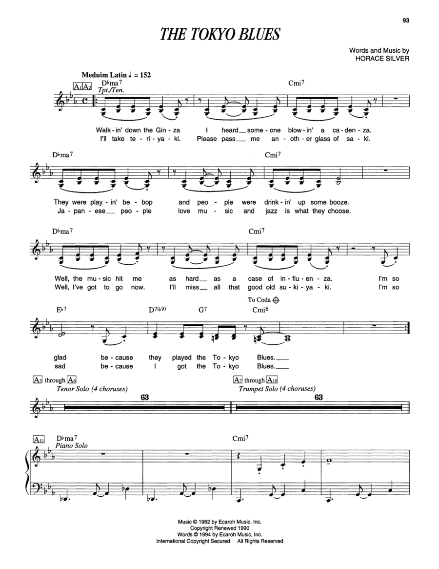 The Tokyo Blues Piano scores gallery preview page 1