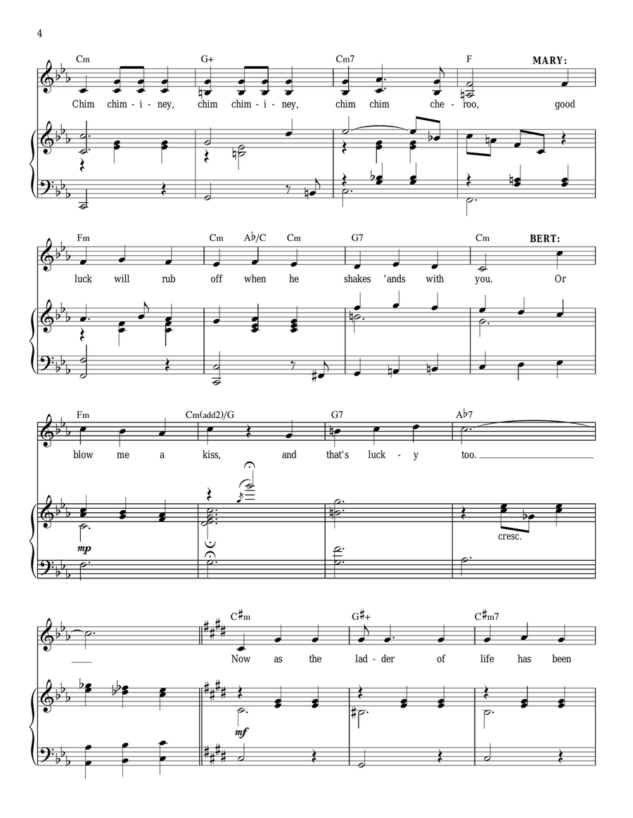 Chim Chim Cher-ee (from Mary Poppins: The Musical) Voice scores gallery preview page 4