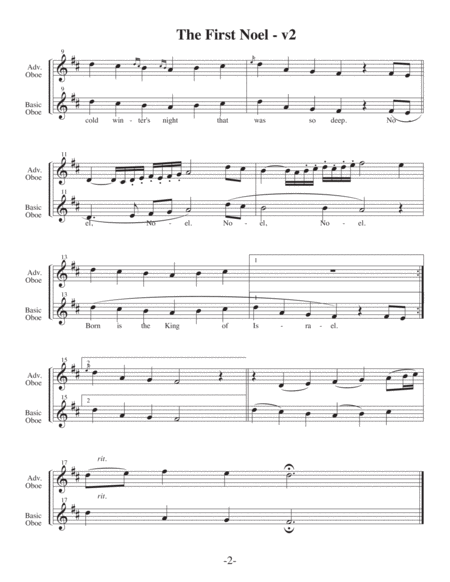 The First Noel-v2 (Arrangements Level 1-3 for OBOE + Written Acc) image number null