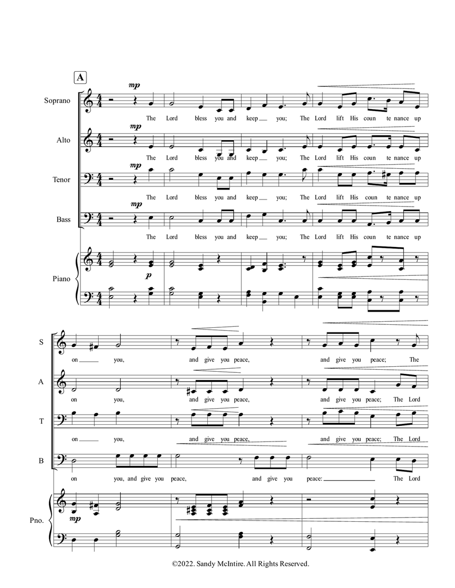 The Lord Bless You and Keep You 4-Part scores gallery preview page 2