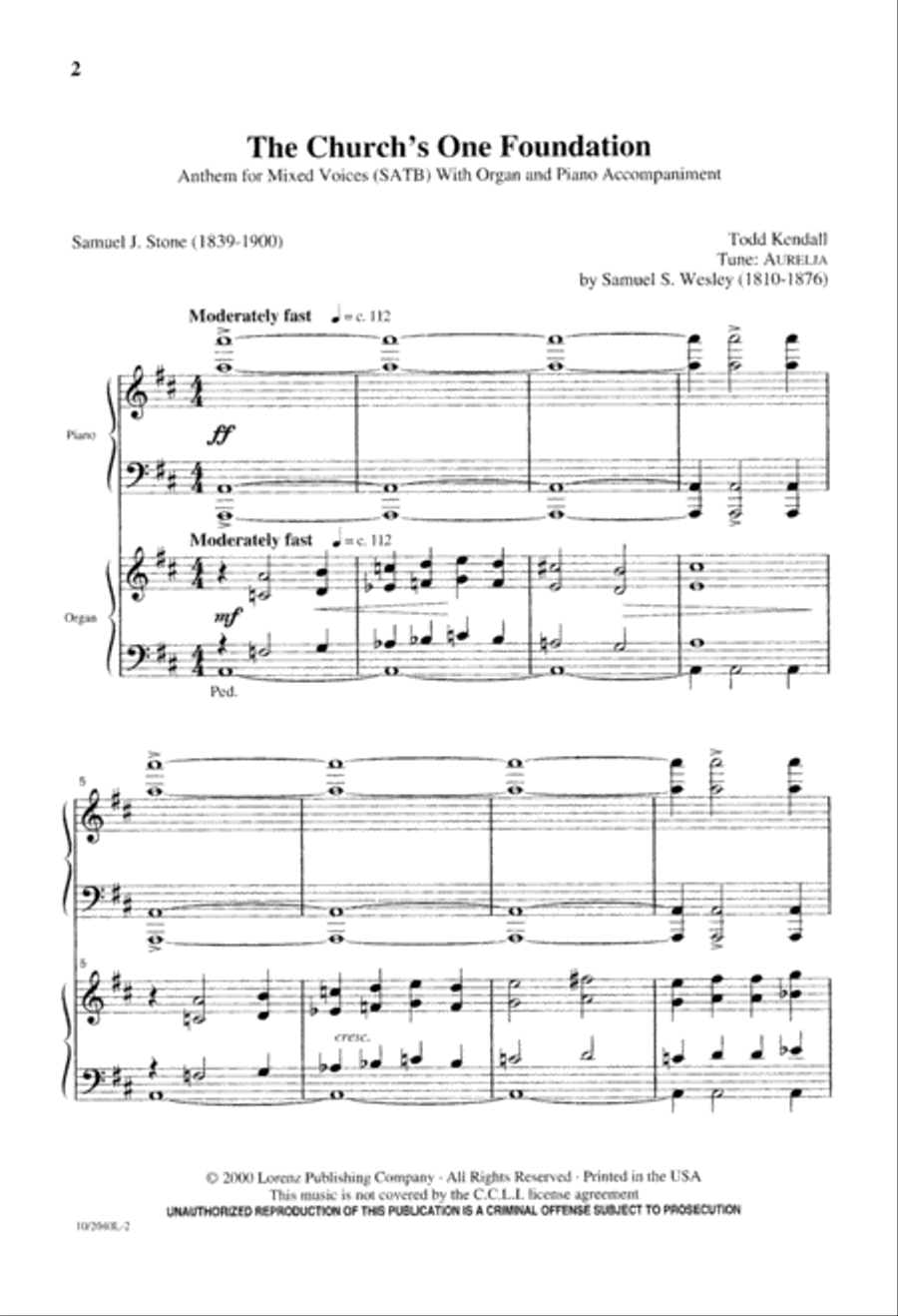 The Church's One Foundation 4-Part scores gallery preview page 2
