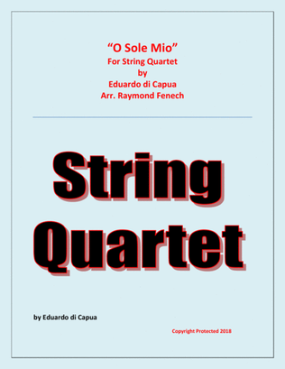 Book cover for O Sole Mio - String Quartet (2 Violins; Viola and Violoncello)