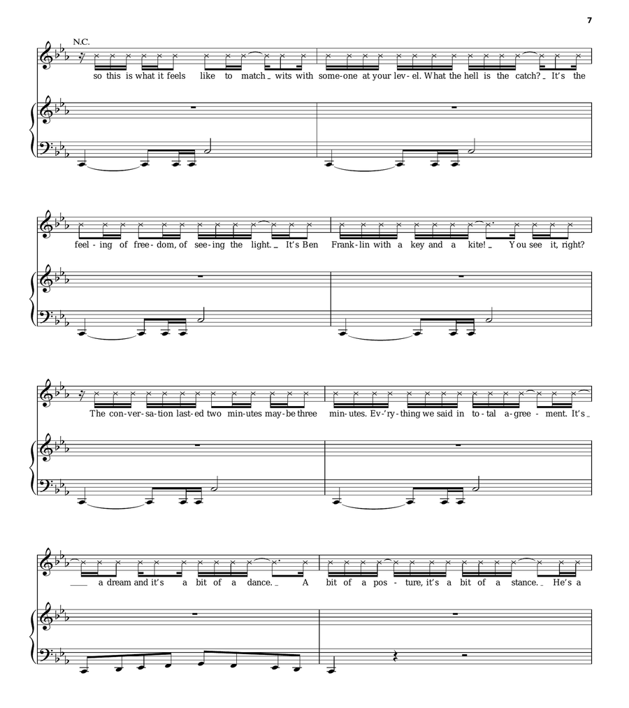 Satisfied Piano, Vocal, Guitar scores gallery preview page 7