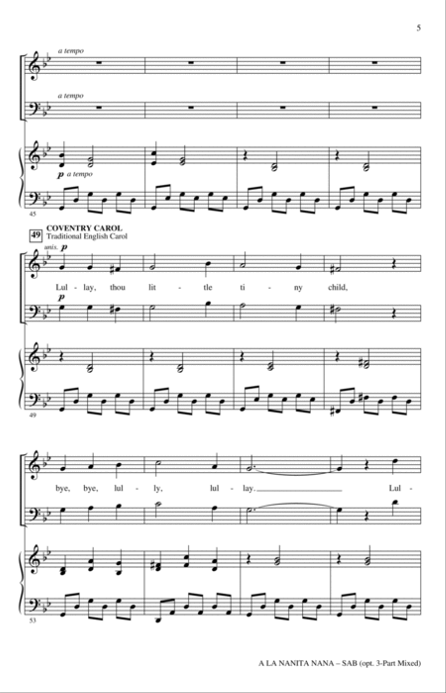 A La Nanita Nana (with Coventry Carol) 3-Part scores gallery preview page 4