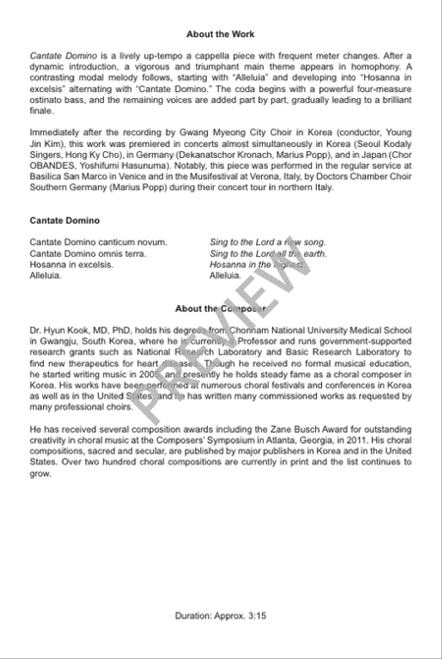 Cantate Domino - SSAATTB Choir scores gallery preview page 3
