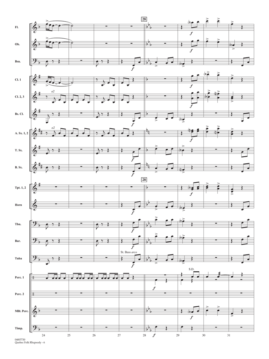 Quebec Folk Rhapsody - Full Score Concert Band scores gallery preview page 6