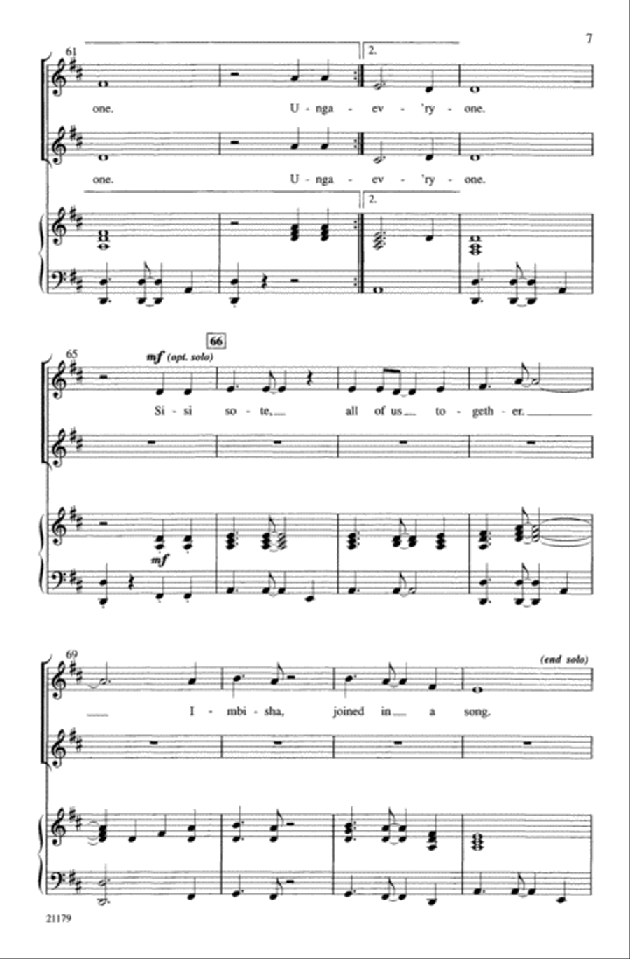 Changamano (Join Together-Swahili) Choir scores gallery preview page 6