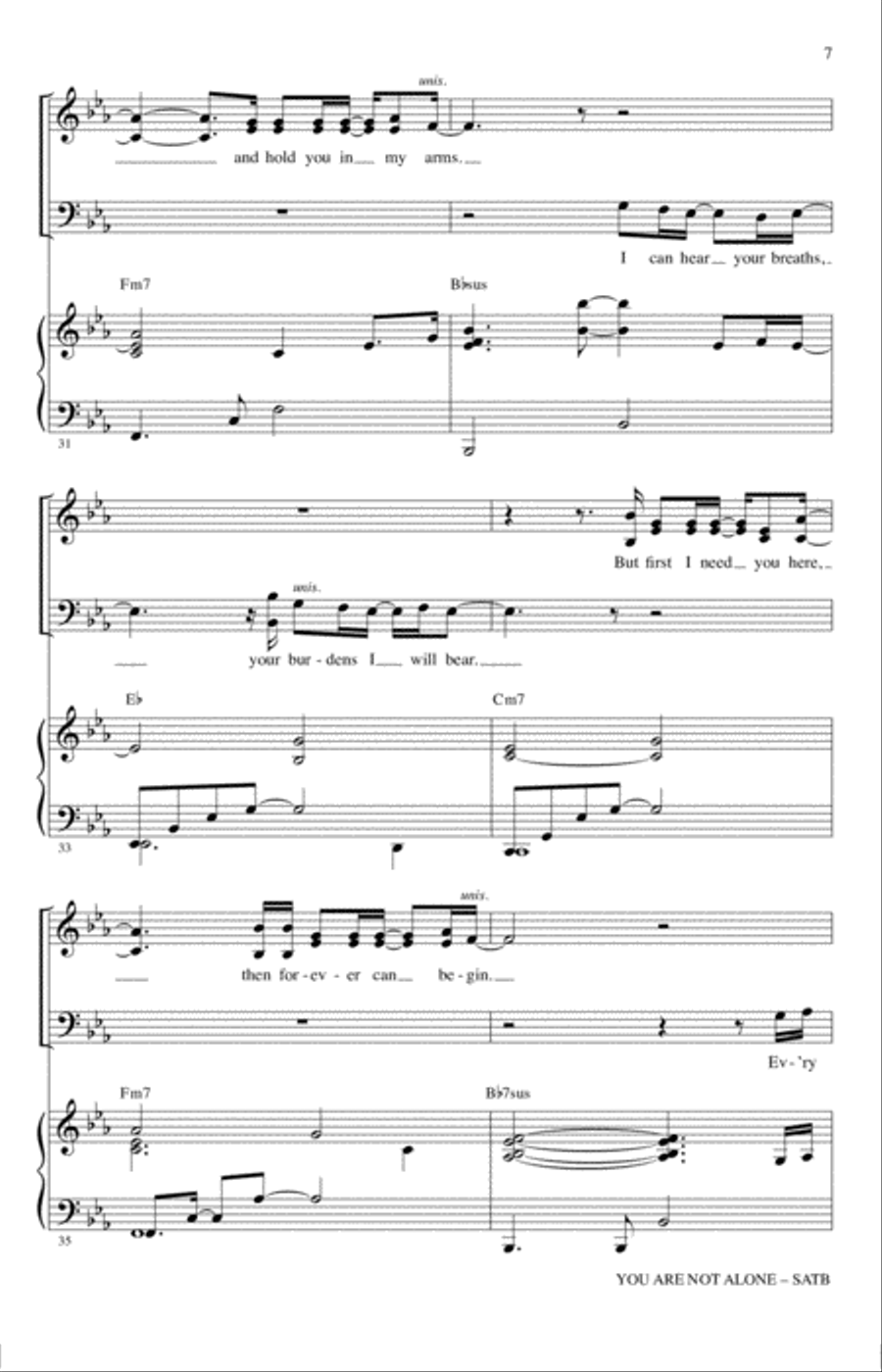 You Are Not Alone 4-Part scores gallery preview page 6