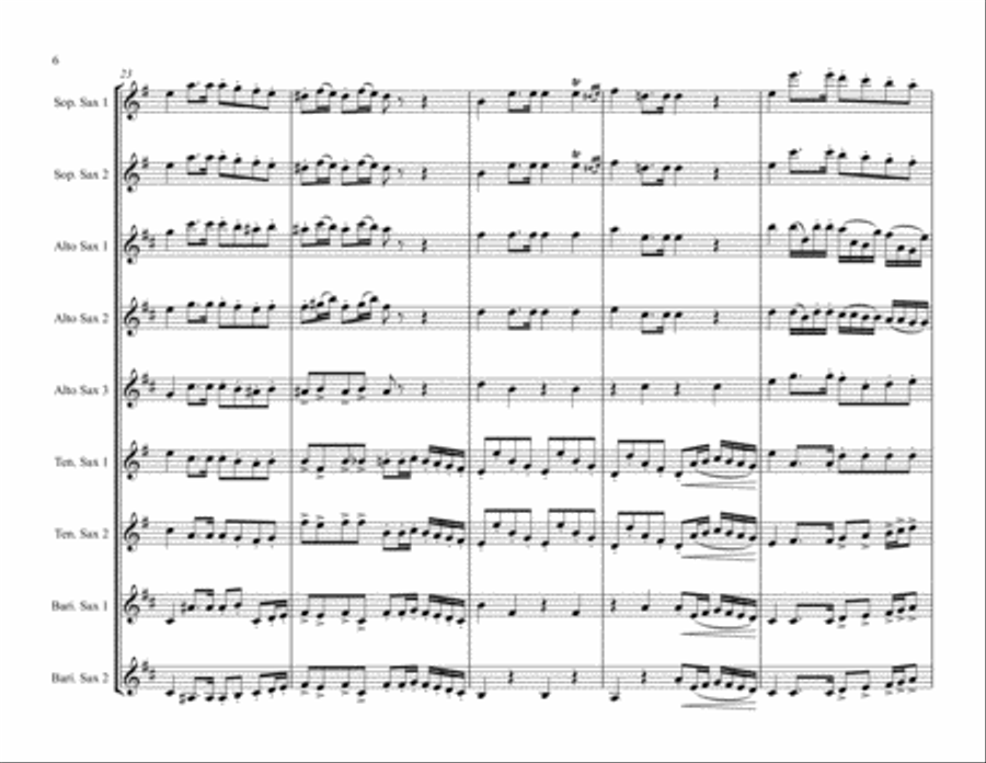 Serenade for Wind Instruments, Op. 44 for Saxophone Ensemble Woodwind Quartet scores gallery preview page 6