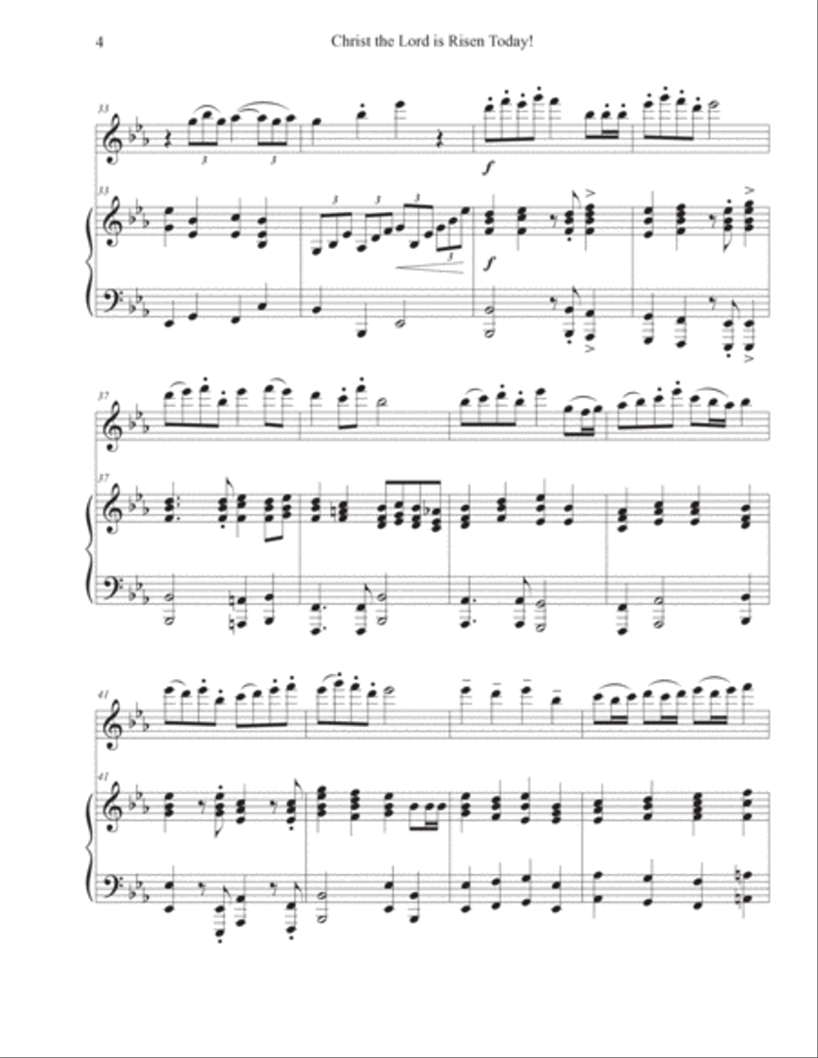 Christ the Lord is Risen Today! (Violin-Piano) Violin Solo scores gallery preview page 4