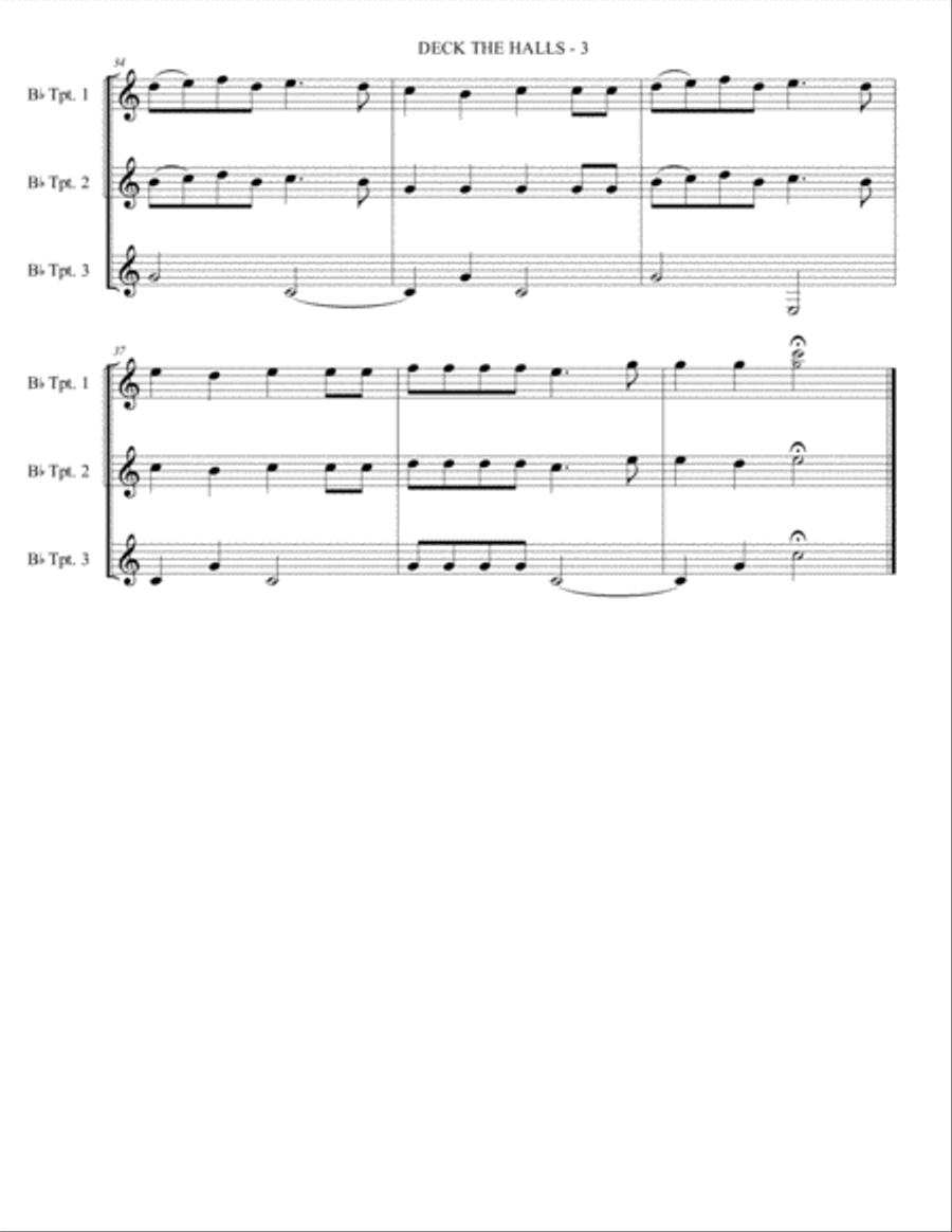 Deck The Halls - Trumpet Trio Trumpet Trio scores gallery preview page 4