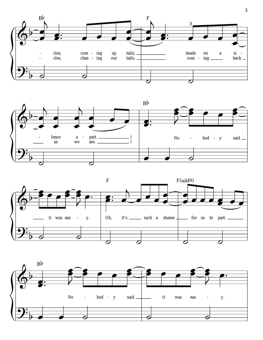 The Scientist Easy Piano scores gallery preview page 3