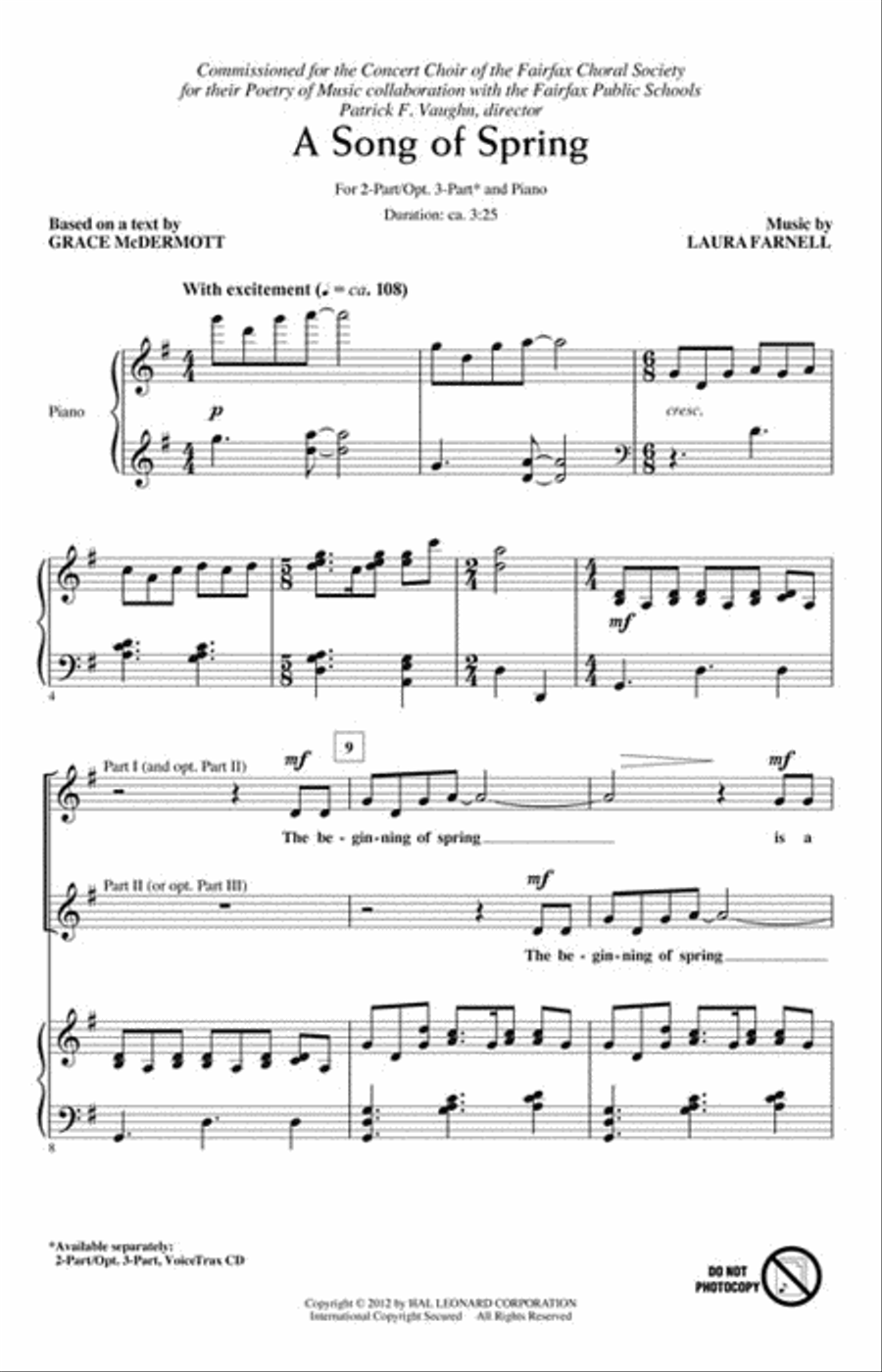 A Song of Spring 3-Part scores gallery preview page 2
