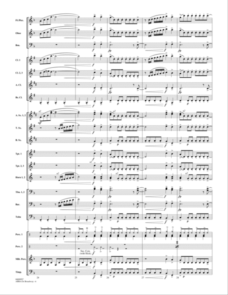 ABBA on Broadway (arr. Michael Brown) - Full Score Concert Band scores gallery preview page 6
