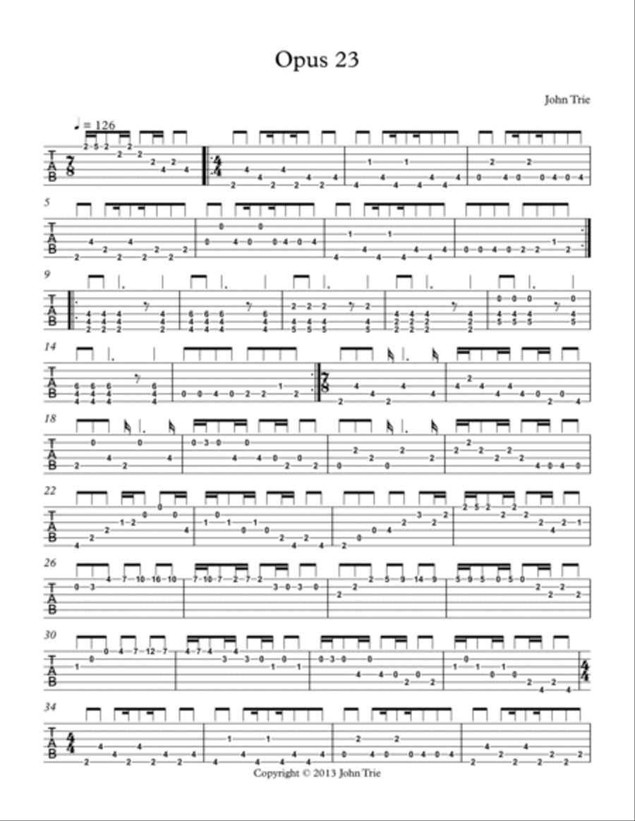 Opus 23 - guitar tablature Classical Guitar scores gallery preview page 2