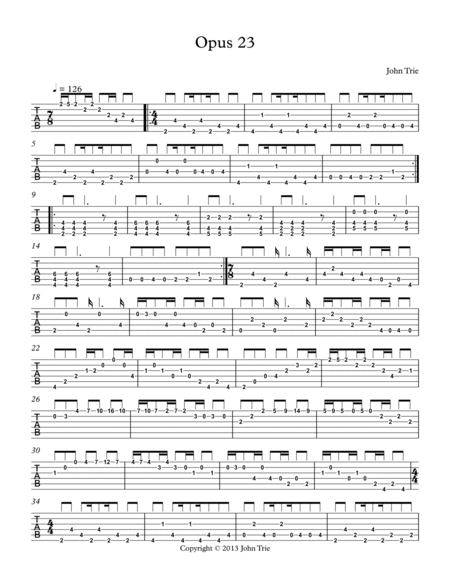 Opus 23 - guitar tablature image number null